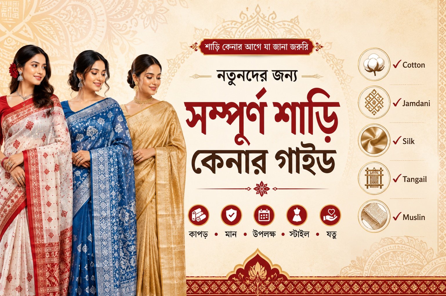 শাড়ি কেনার আগে যা জানা জরুরি: নতুনদের জন্য সম্পূর্ণ গাইড