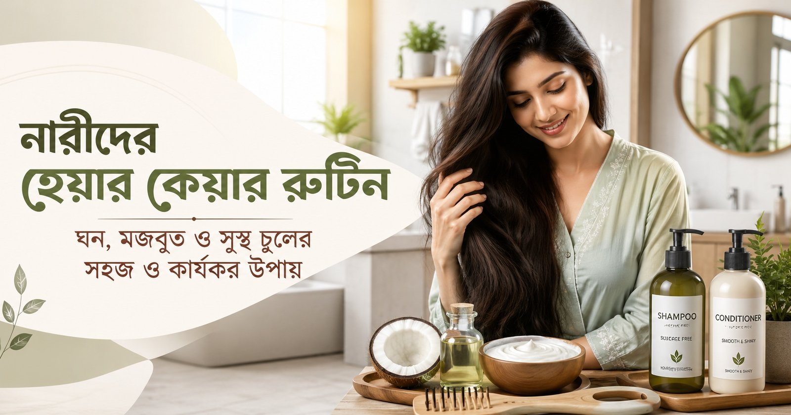 নারীদের হেয়ার কেয়ার রুটিন: ঘন, মজবুত ও সুস্থ চুলের সম্পূর্ণ গাইড (বাংলাদেশ সংস্করণ)