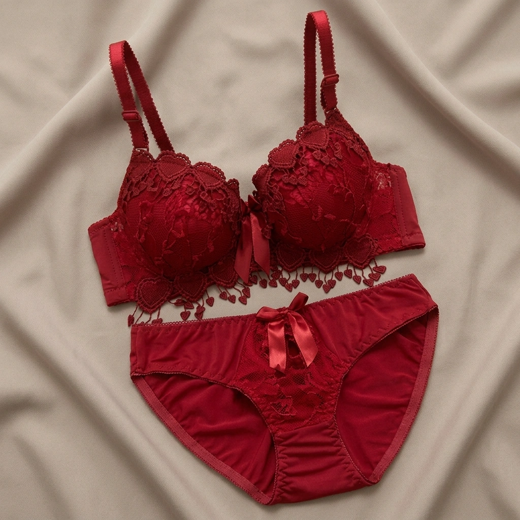 Women's Floral Lace Push-Up Underwire Bra & Panty Set