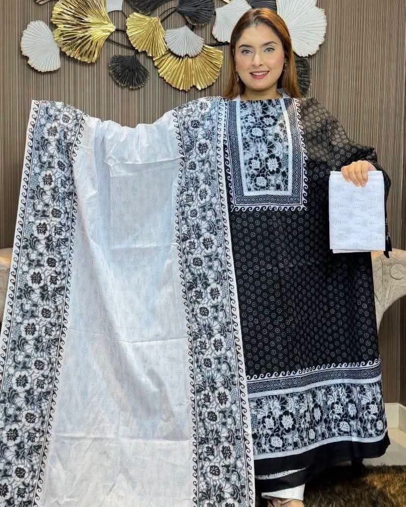 Premium Century Voile Cotton Printed Three Piece